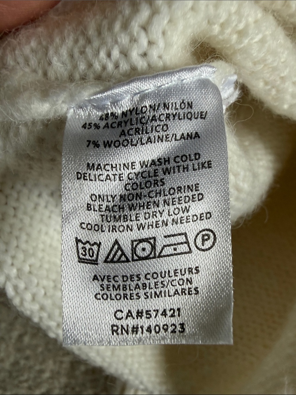 Lou & Grey for Loft Women's Cream Crewneck Sweater with Pink & Red Hearts - Picture 6 of 6